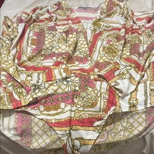 Haute Monde Pink and Gold Chain Print Top